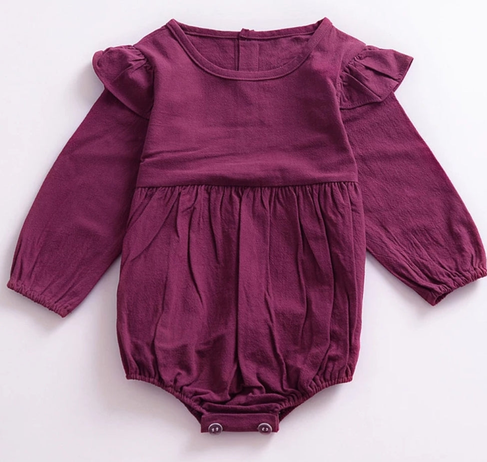 Plum Balloon Romper 100042