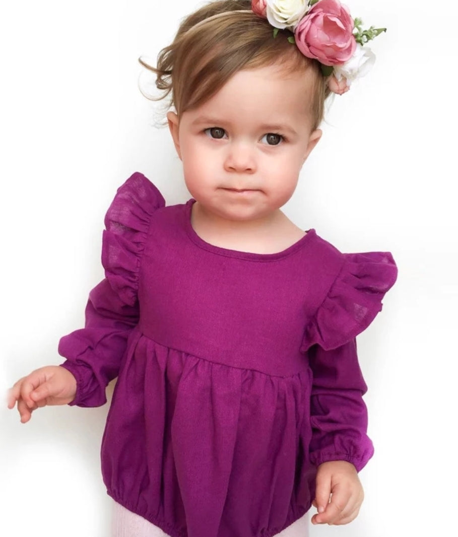 Plum Balloon Romper 100042