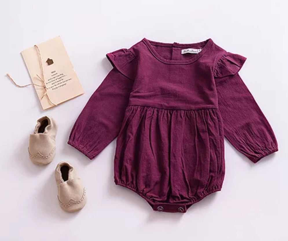 Plum Balloon Romper 100042