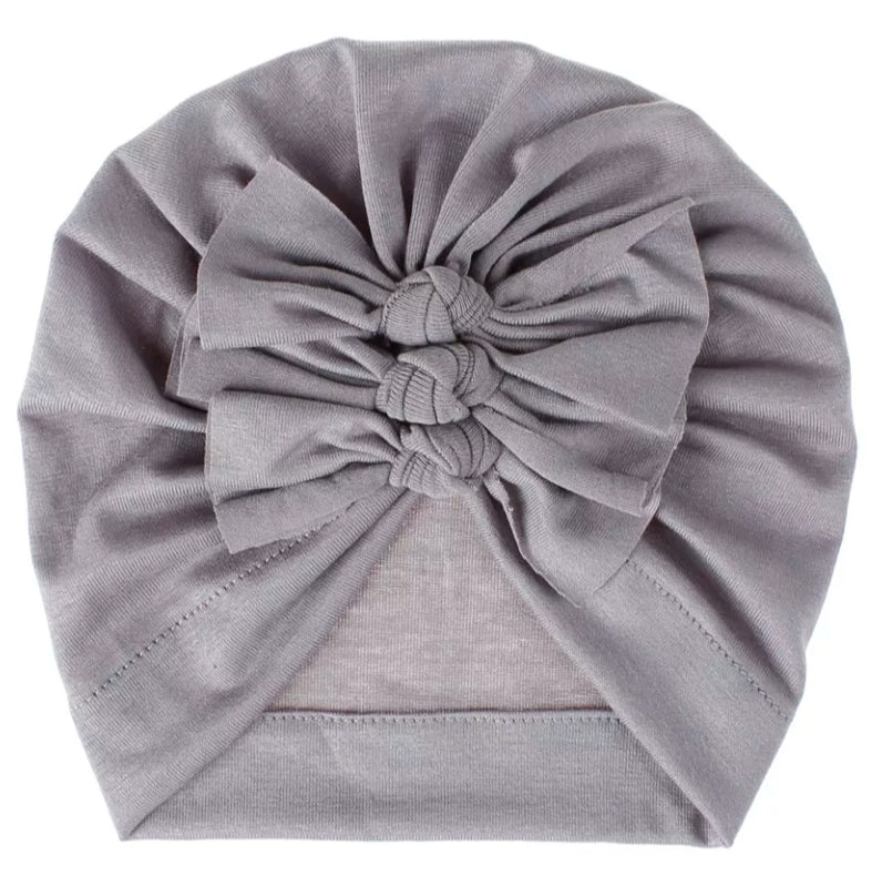 Turban Gray Bowknot