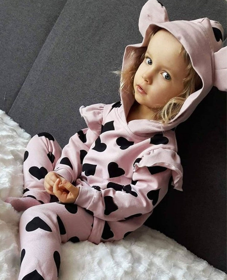 Pink Heart Hooded Tracksuit 1000301