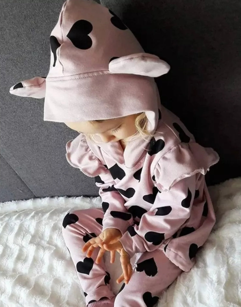 Pink Heart Hooded Tracksuit 1000301