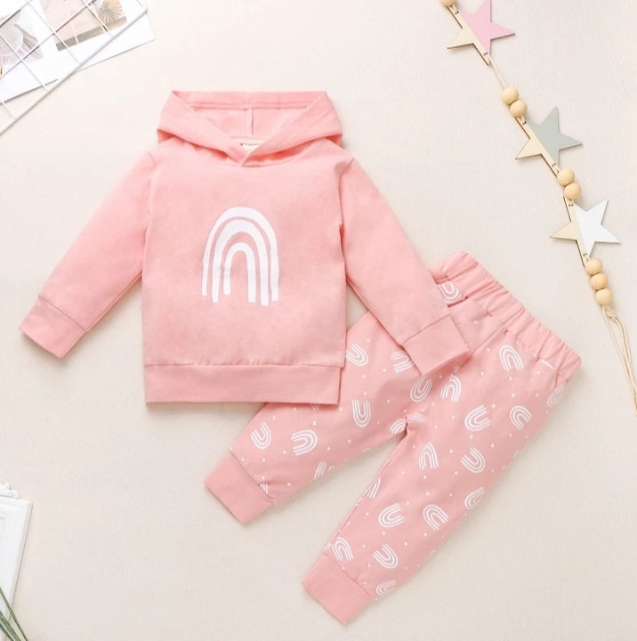 Pink Rainbow Hooded Tracksuit