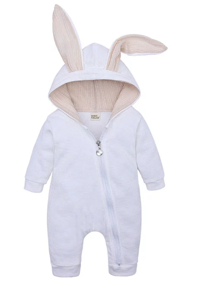 White Ribbed Bunny Onsie