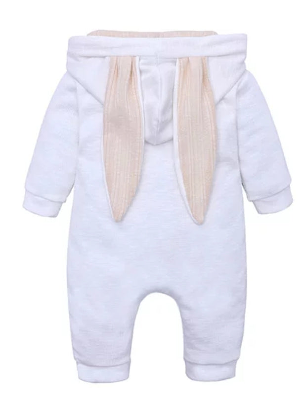 White Ribbed Bunny Onsie