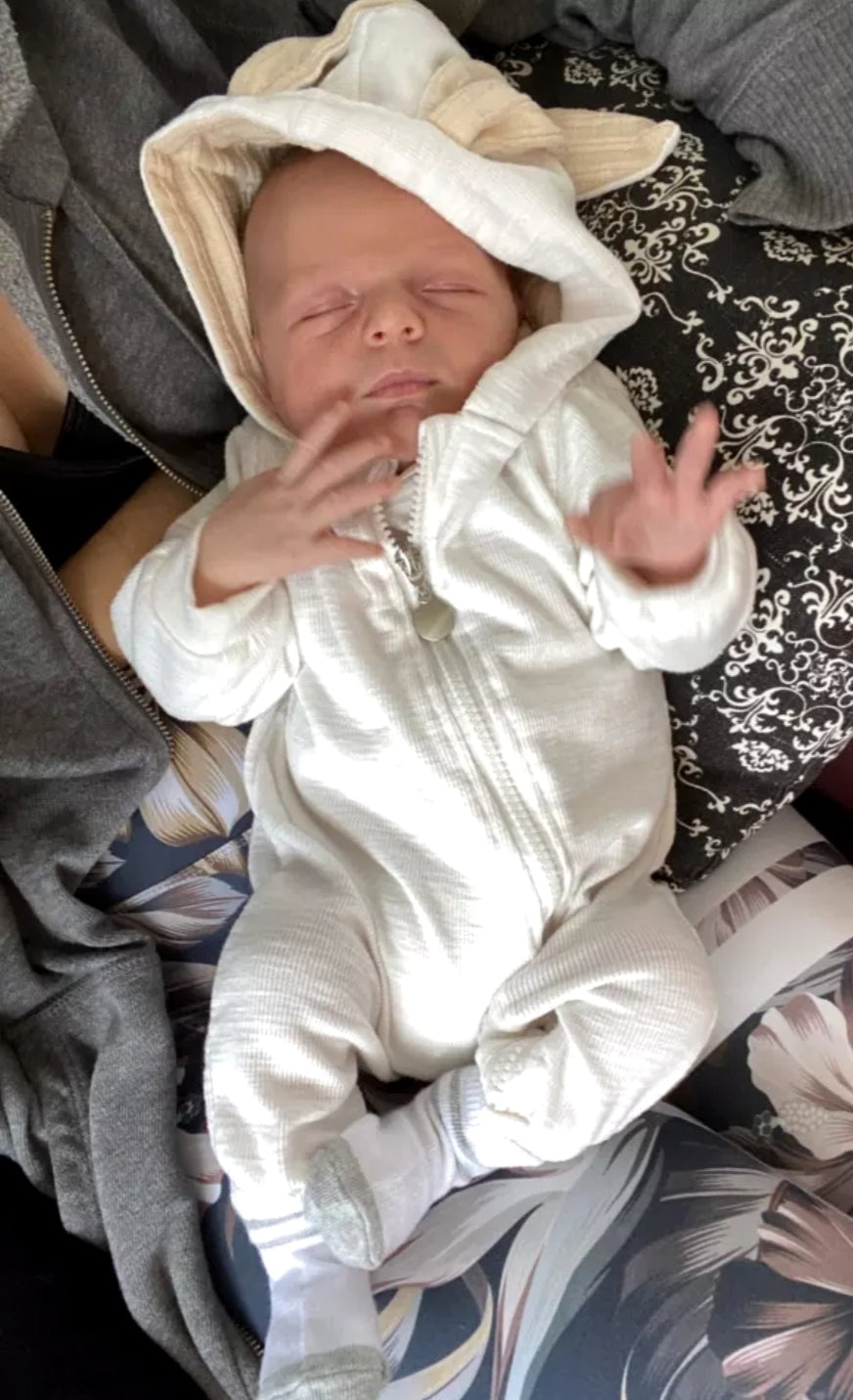 White Ribbed Bunny Onsie