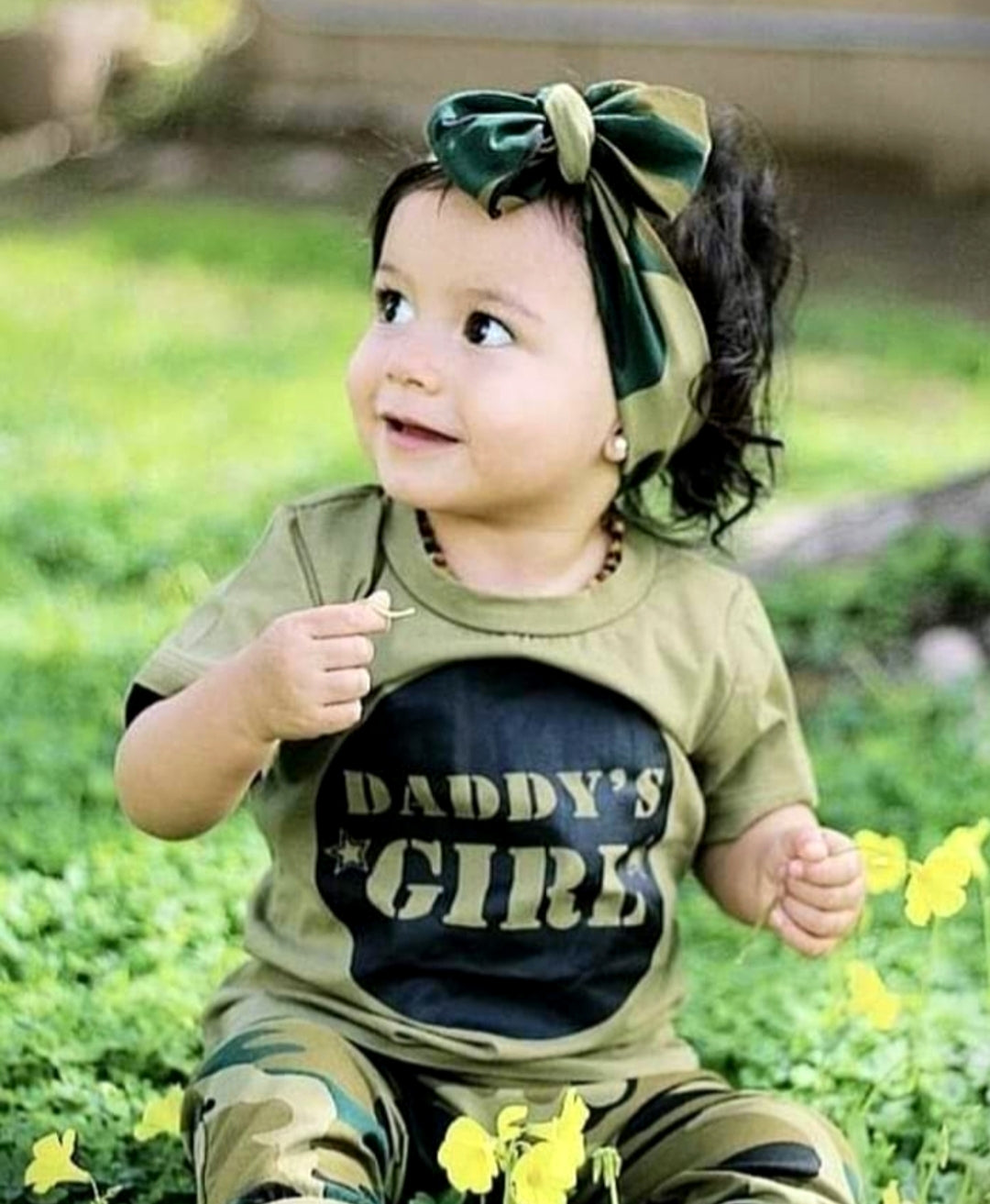 Daddy's Girl T-shirt, Camo Pants And Headband #1000287