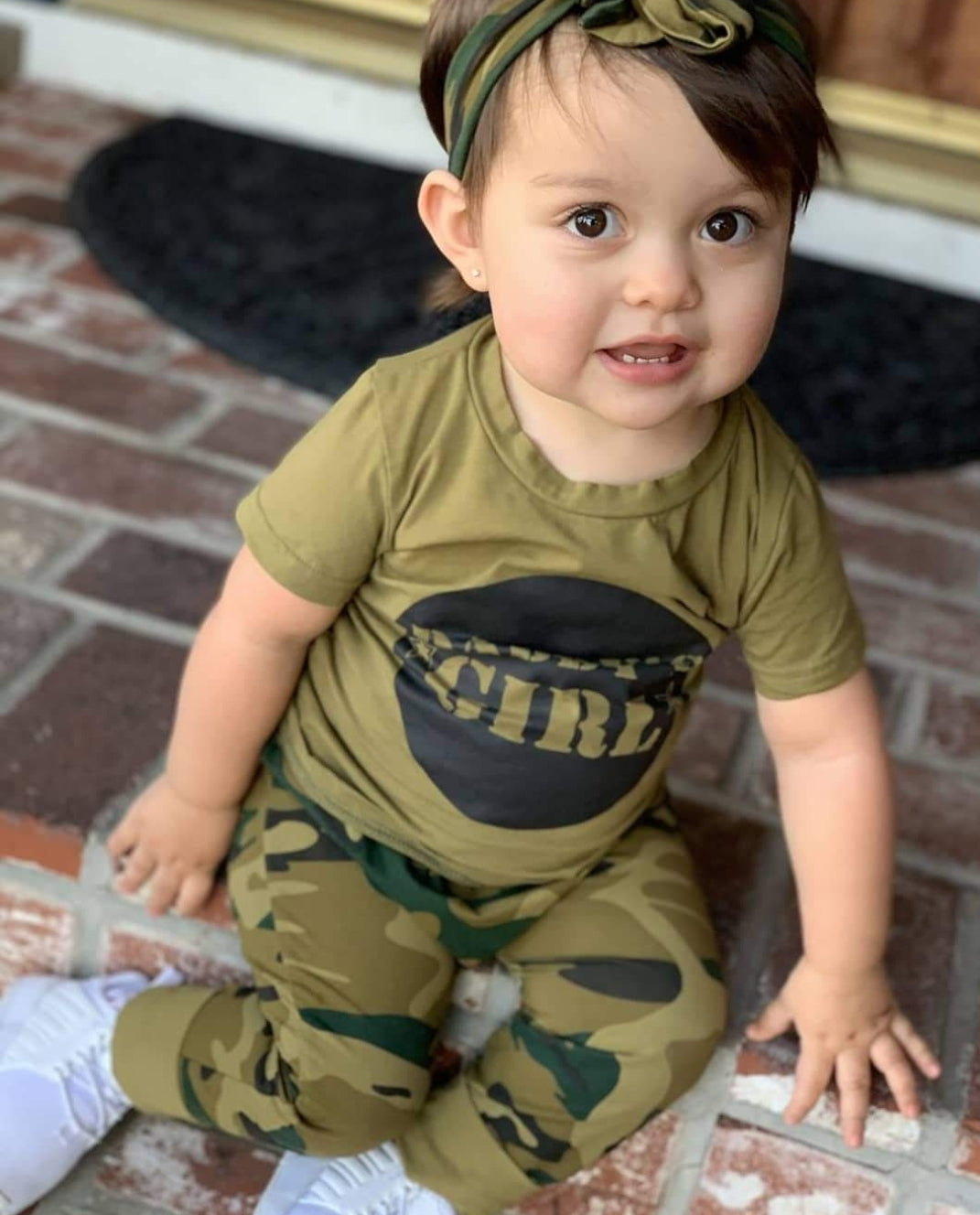 Daddy's Girl T-shirt, Camo Pants And Headband #1000287