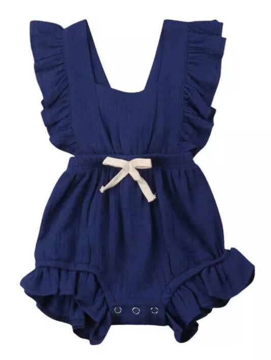 Navy Cotton Romper  1000200