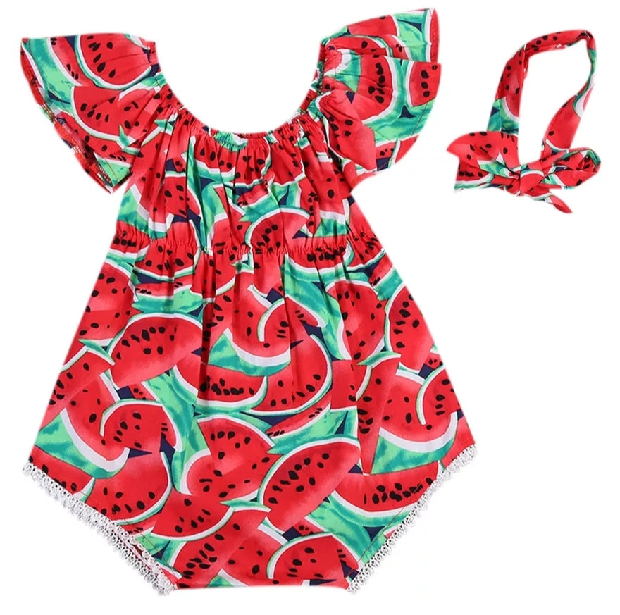 Watermelon Off or On the Shoulder Romper
