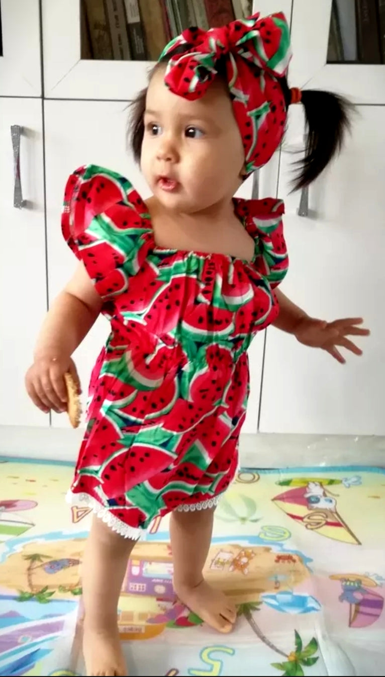 Watermelon Off or On the Shoulder Romper