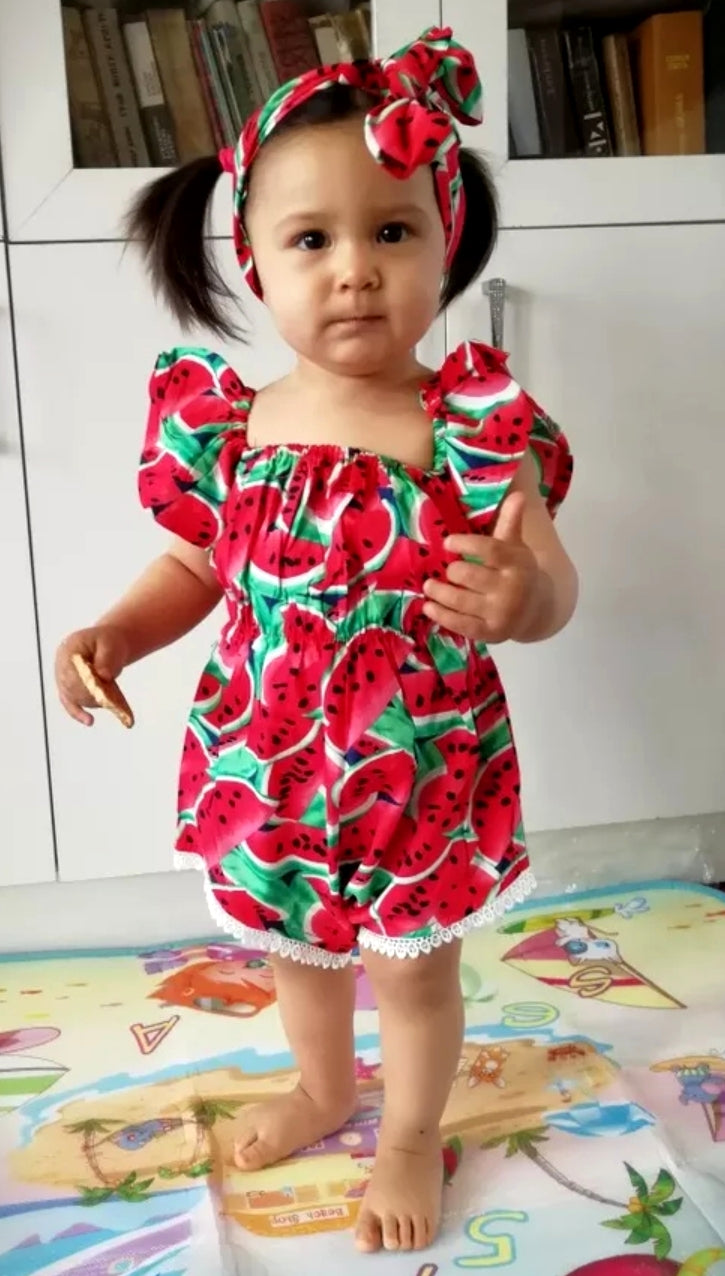 Watermelon Off or On the Shoulder Romper