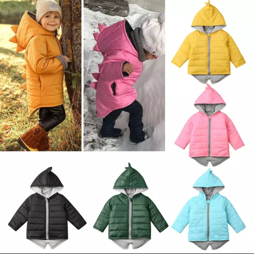 Dino Puffer Jacket Pink