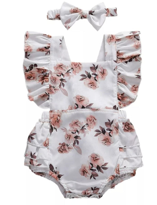 White Floral Romper