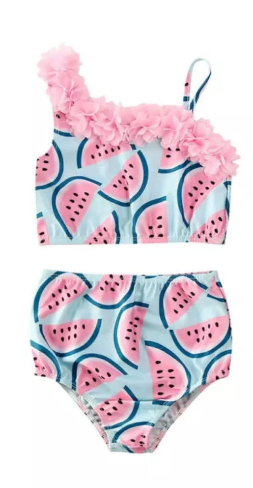 Watermelon Ruffle Bikini Swimsuit
