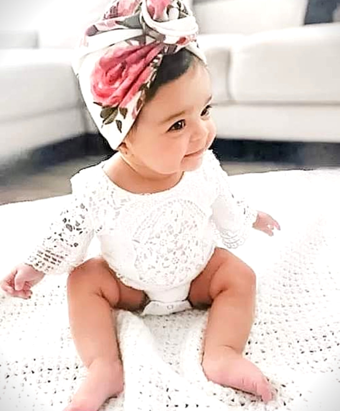 Bell Sleeve Lace White Romper 1000147