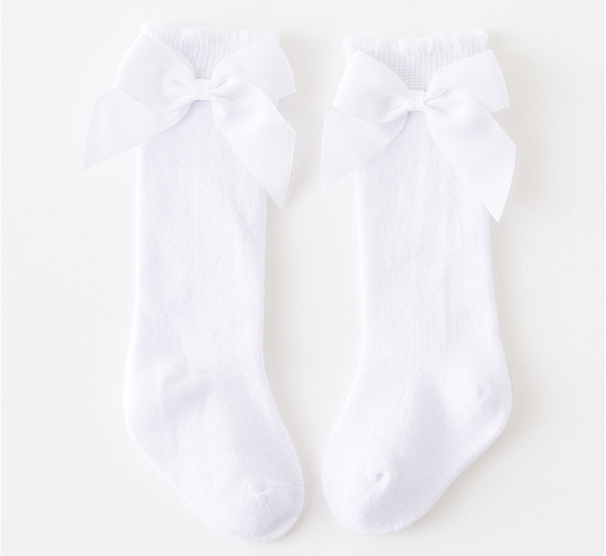 White Bow Socks