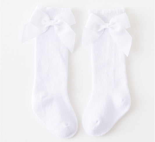 White Bow Socks