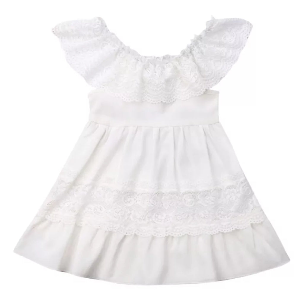 White On or Off the Sholder Lace Dress 1000393