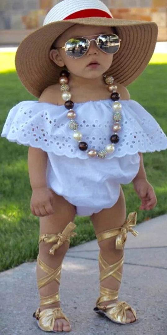 White Lace Romper 