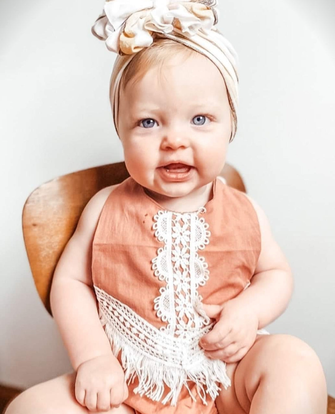 Dusty Pink Boho Romper with Lace