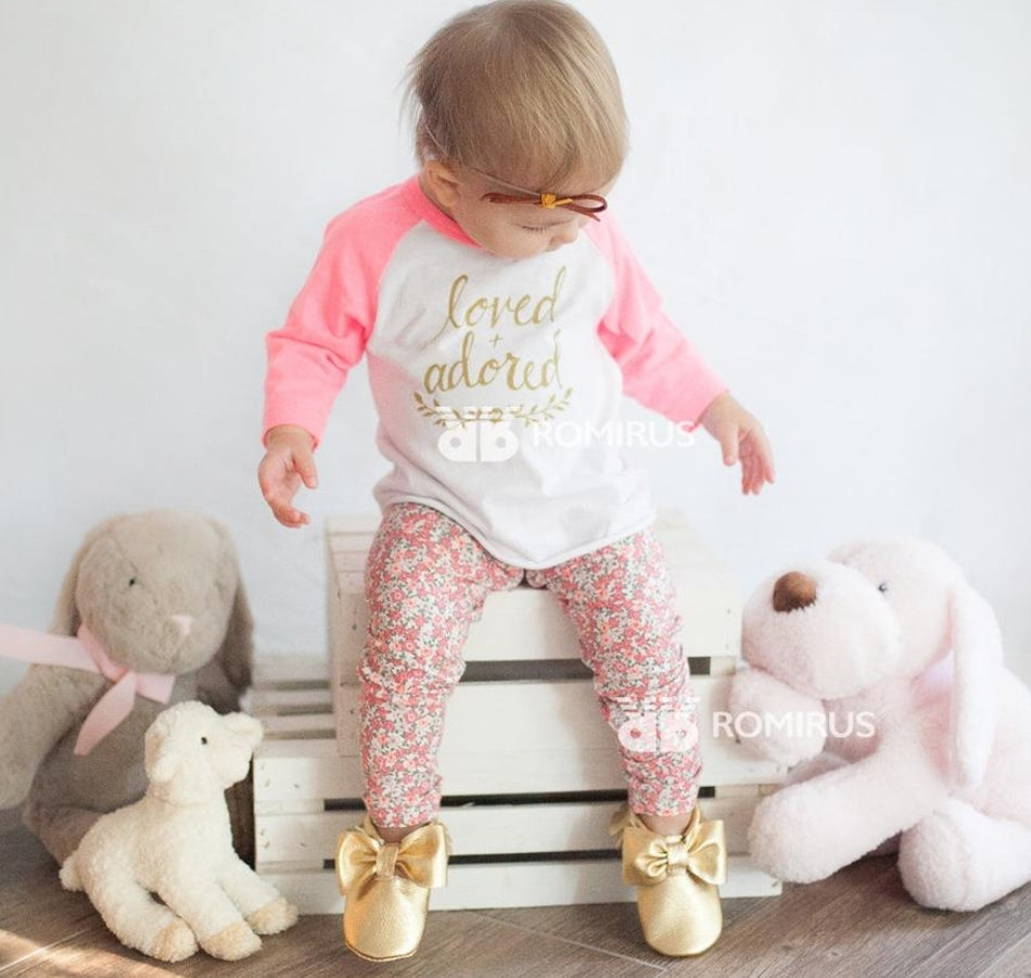 Pink Sparkle Bowknot Moccasins