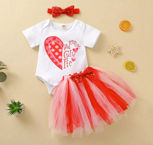 Cutie Pie Romper with Tutu and Headband 1000602