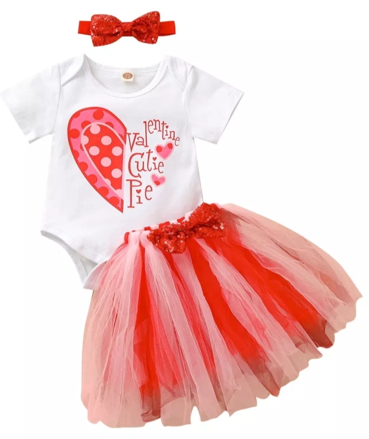 Cutie Pie Romper with Tutu and Headband