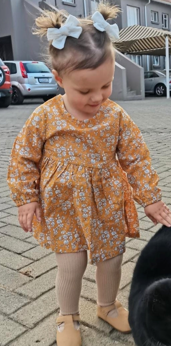 Mustard Floral Dess 100038