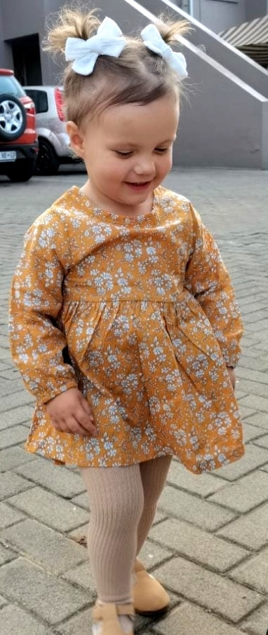 Mustard Floral Dess 100038