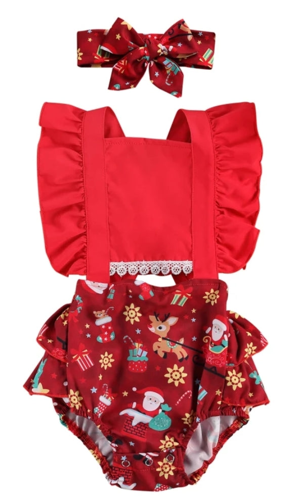 Christmas Romper and Headband