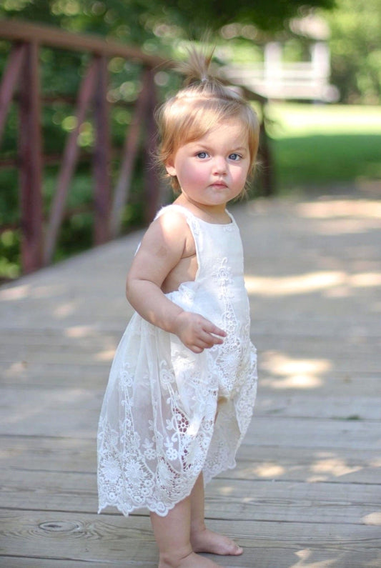Lace Boho Romper with Romantic Lace Tutu