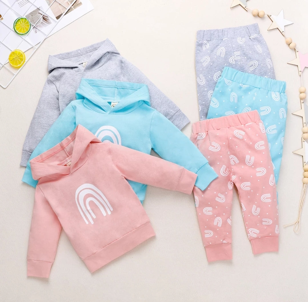 Gray Hooded Rainbow Tracksuit