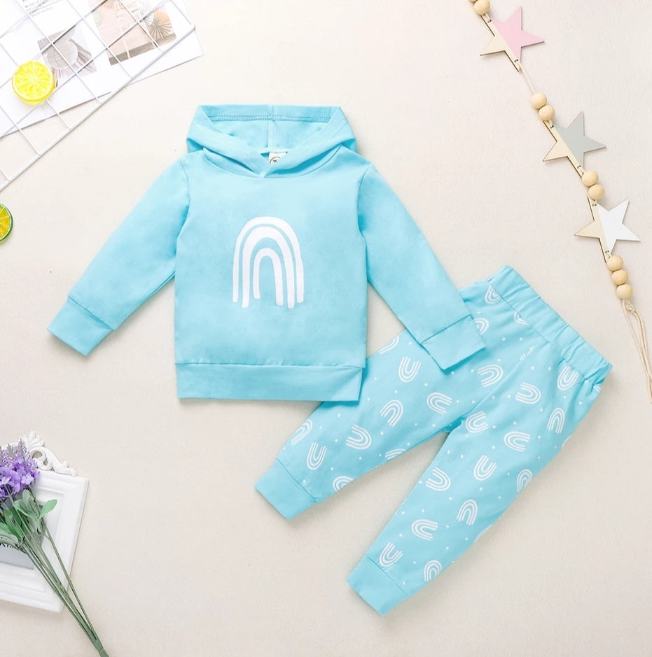 Sky Blue Rainbow Hooded Tracksuit 1000101