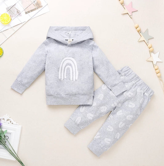 Gray Hooded Rainbow Tracksuit