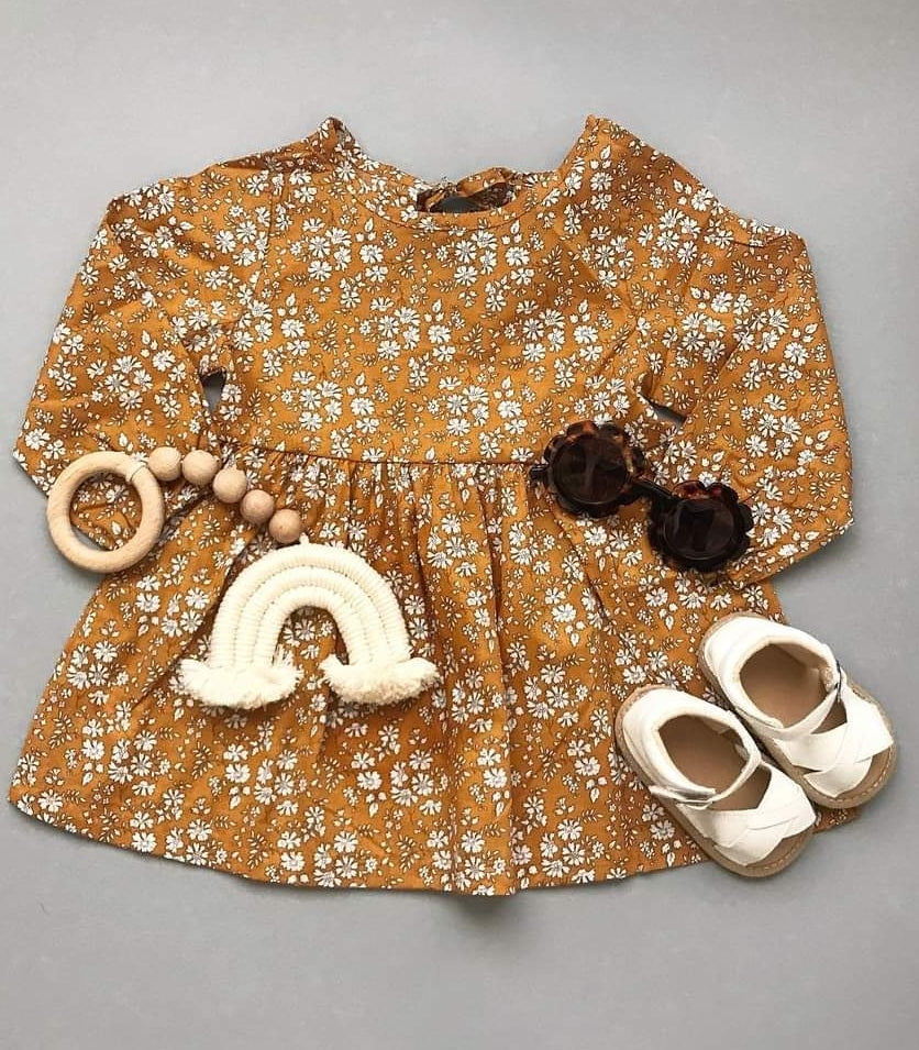 Mustard Floral Dess 100038