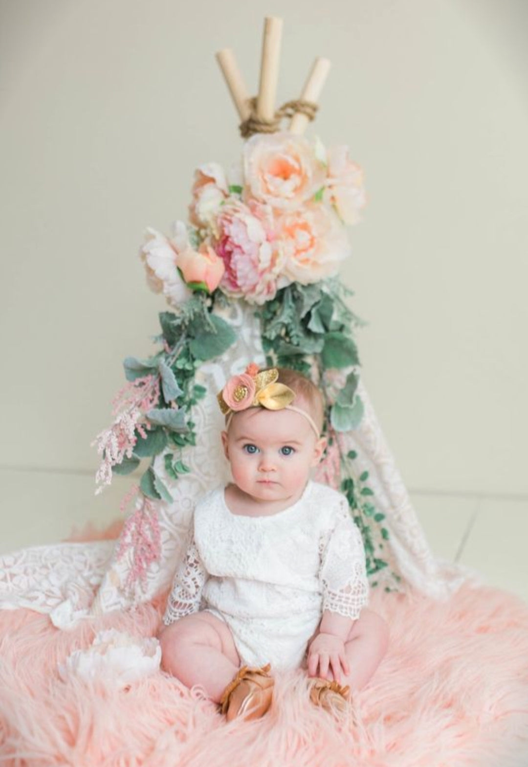 Bell Sleeve Lace White Romper 1000147