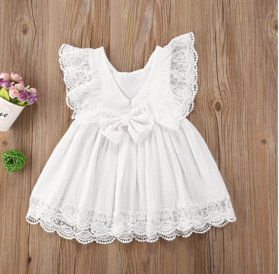 Sibling Outfits,  White Lace Dress