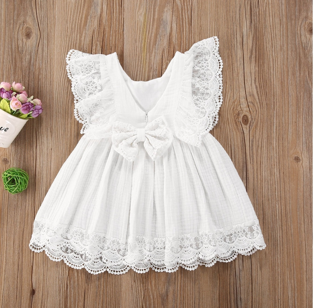 Sibling Outfits,  White Lace Dress 1000691
