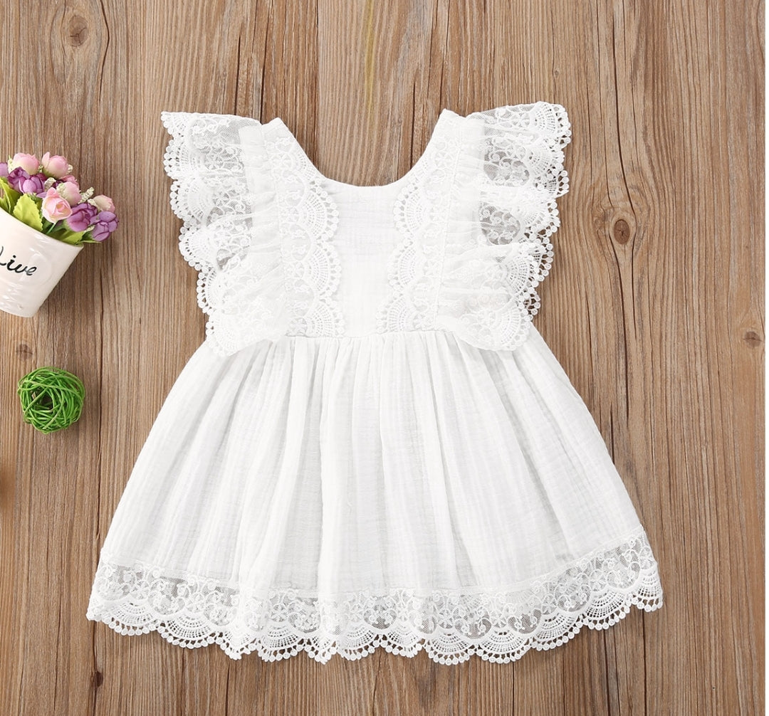 Sibling Outfits,  White Lace Dress