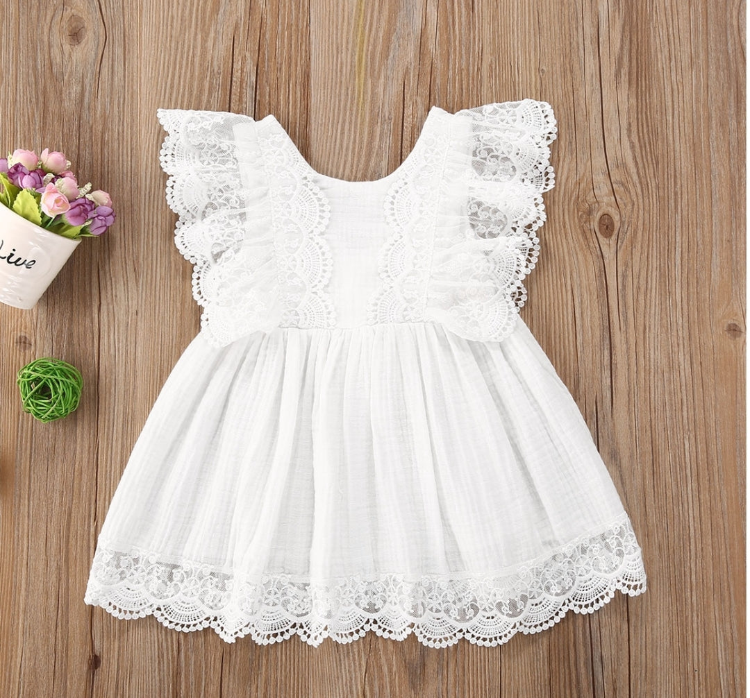 Sibling Outfits,  White Lace Dress 1000691