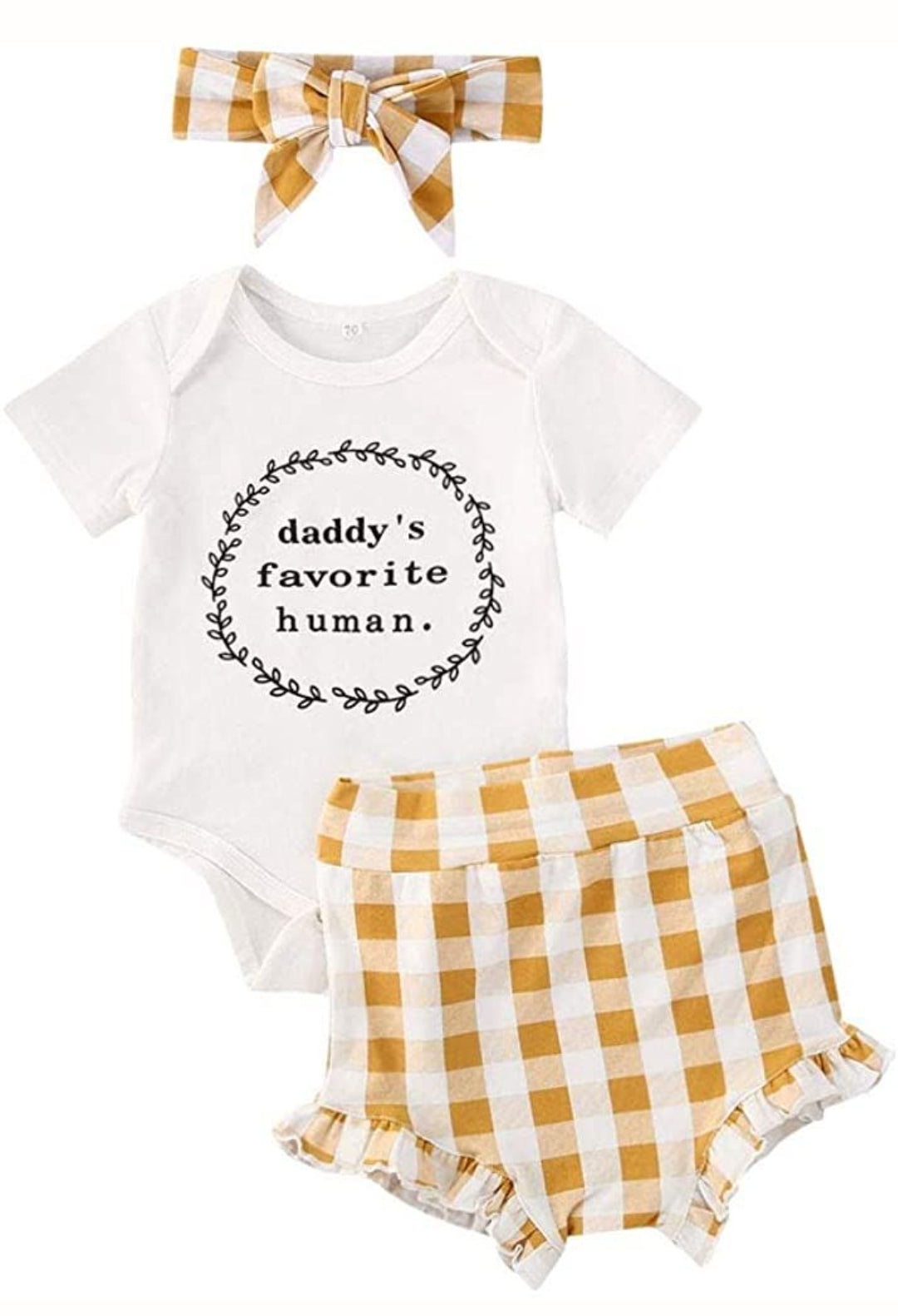 Daddy's Favorite Human Romper with Bloomer and Headband