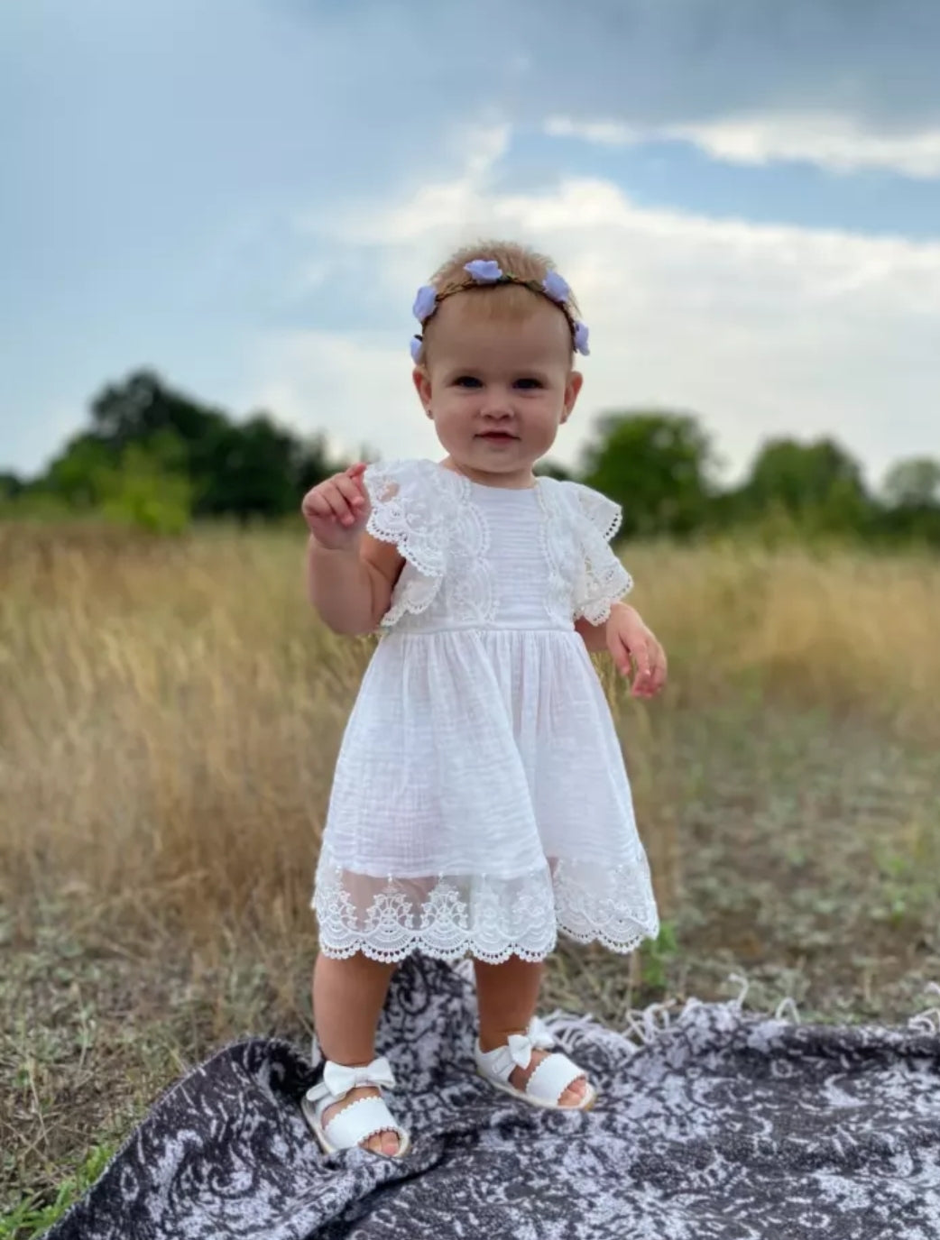 Sibling Outfits,  White Lace Dress 1000691