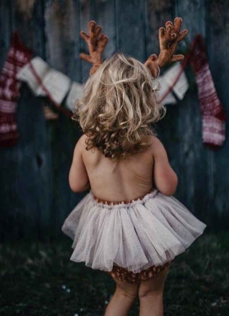 Reindeer  Christmas Romper with Hair Accessory