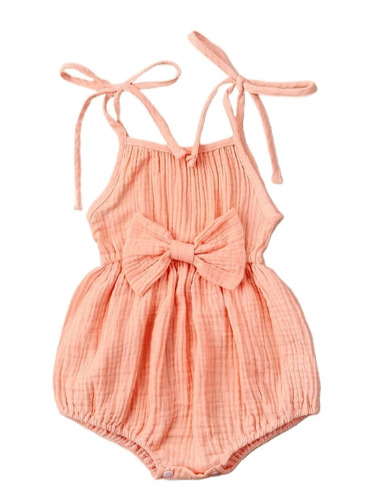 Peach Boho Muslin Romper 1000739