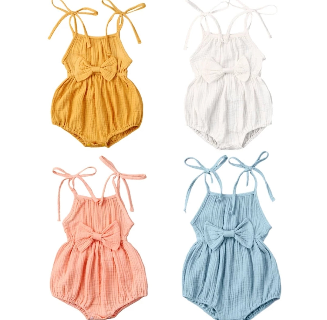 Peach Boho Muslin Romper 1000739
