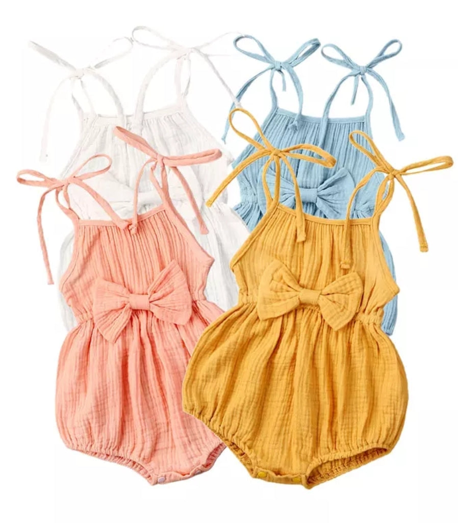 Peach Boho Muslin Romper 1000739