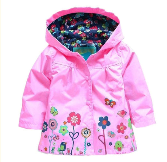 Pink Raincoat with Floral Detail 1000870