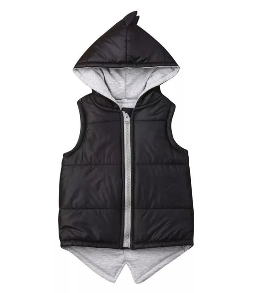 Black Dino Puffer Jacket,  Sleeveless 2000259