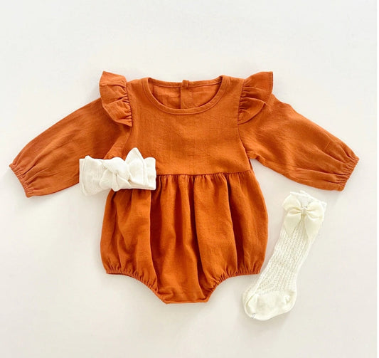 Pumpkin Spice Balloon Romper 100039